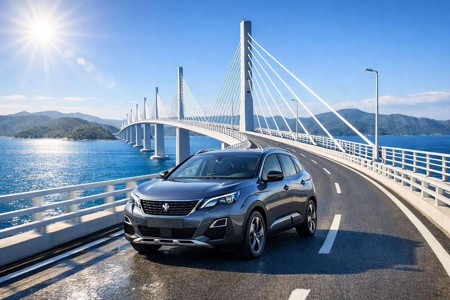 Voiture face au littoral croate